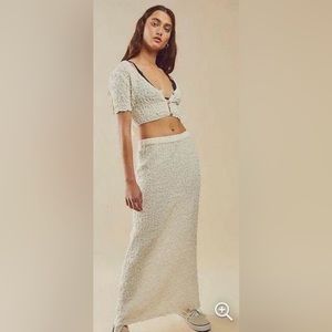 Free People Cream Maxi Dress Set
